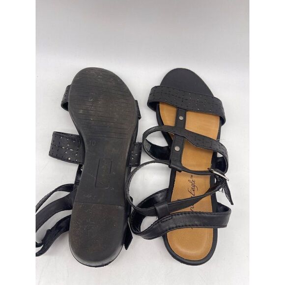 American Eagle Black Strappy Sandals Size 10 - Picture 5 of 8